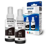 Kit Refil De Tinta Epson 664, Preto, 70ml - T664120-2p