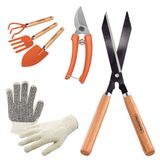 Kit Para Jardinagem Tramontina 6 Peças Luvas Tesouras Para Poda Pázinha Ancinho E Garfo Com Cabo De Madeira