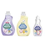 Kit Vida Macia Lava Roupas 1l + Amaciante 1l + Tira Manchas