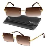 Oculos Sol Feminino Metal Proteção Uv Social Vintage + Case Delicado Moda Ultra Premium Original
