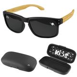 Oculos Sol Infantil Preto Madeira Praia Proteção Uv Verão Social Presente Resistente Casual Criança