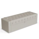 Calçadeira Báu Queen Size Atena 160cm Capitonê Sintético Bege - Desk Design