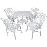 Conjunto De Jardim Modelo Viena Mesa E 4 Cadeiras Branco