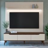 Rack Com Painel Para Tv Até 75 Polegadas Liverpool Amêndoa/off White