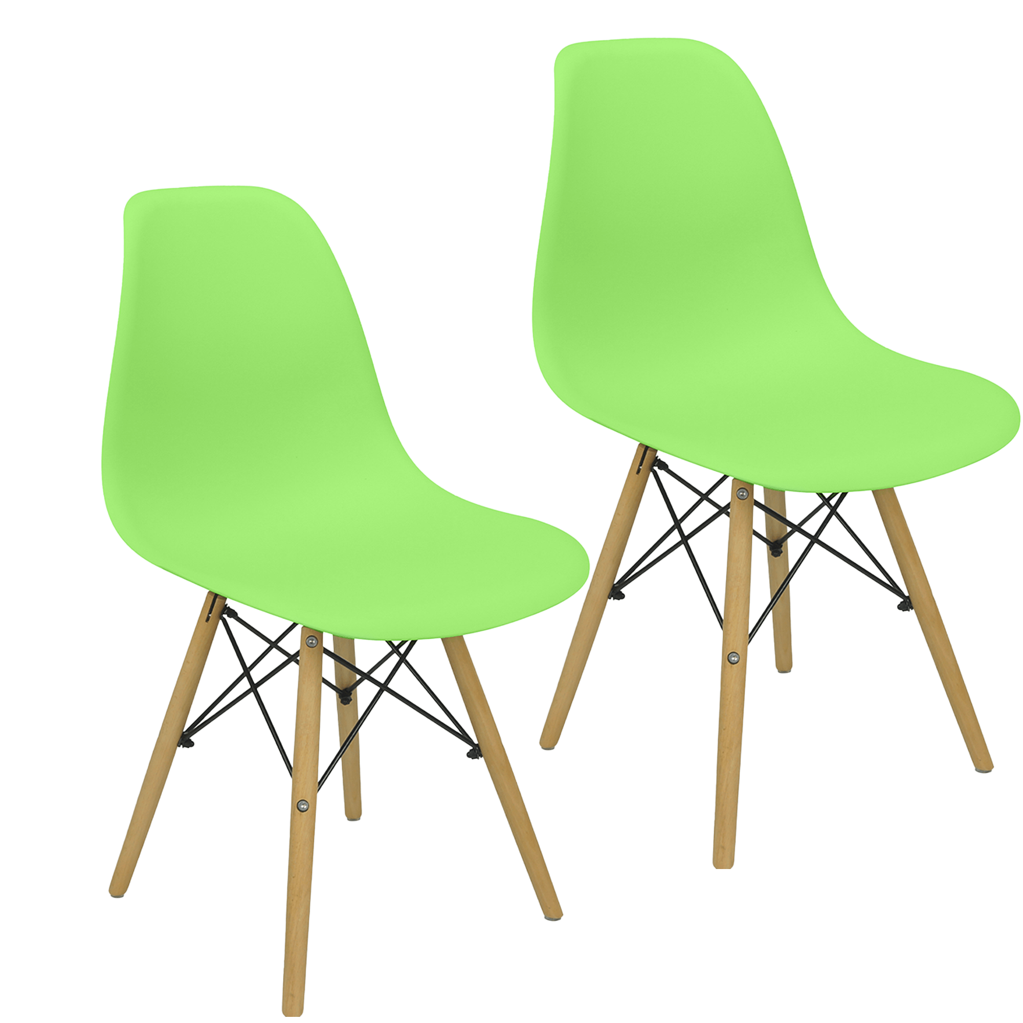 Kit 2 Cadeiras Charles Eames Eiffel Wood Design