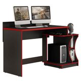 Mesa Para Computador Gamer Preto Vermelho - Valdemóveis