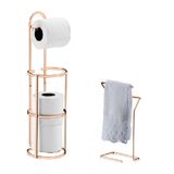 Banheiro Lavabo Rose Gold 02 Peças Porta Toalha Bancada