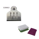 Porta Esponja Inox Ventosa Redondo E 3 Esponjas Anti Risco