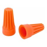 50 X Conector De Torção Emenda Fios Cabos Laranja Até 5,7mm