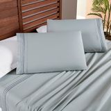 Jogo Cama Box King Size Cherry Bordado 200 Fios Extra Macio