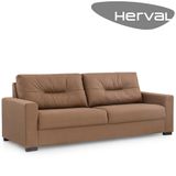 Sofá 3 Lugares Herval Marine Suede Marrom, 183 Cm