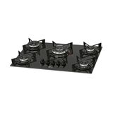 Cooktop À Gás 5 Bocas Fit Line Fischer Tripla Chama Bivolt - Preto