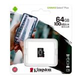 Cartão De Memória Micro Sd Kingston 64gb U1 V10 Classe 10 100mb/s Sdcs2 Canvas Select Plus