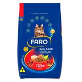 Ração Seca Faro Carne Para Gatos Castrados - 2,7 Kg