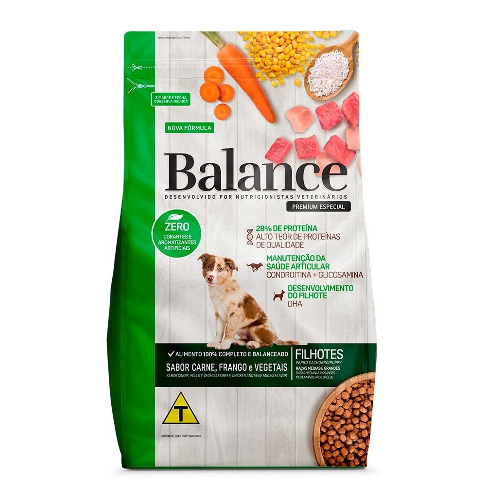 Ração Seca Balance Carne, Frango E Vegetais Para Cães Filhotes Porte Médio E Grande - 10,1 Kg