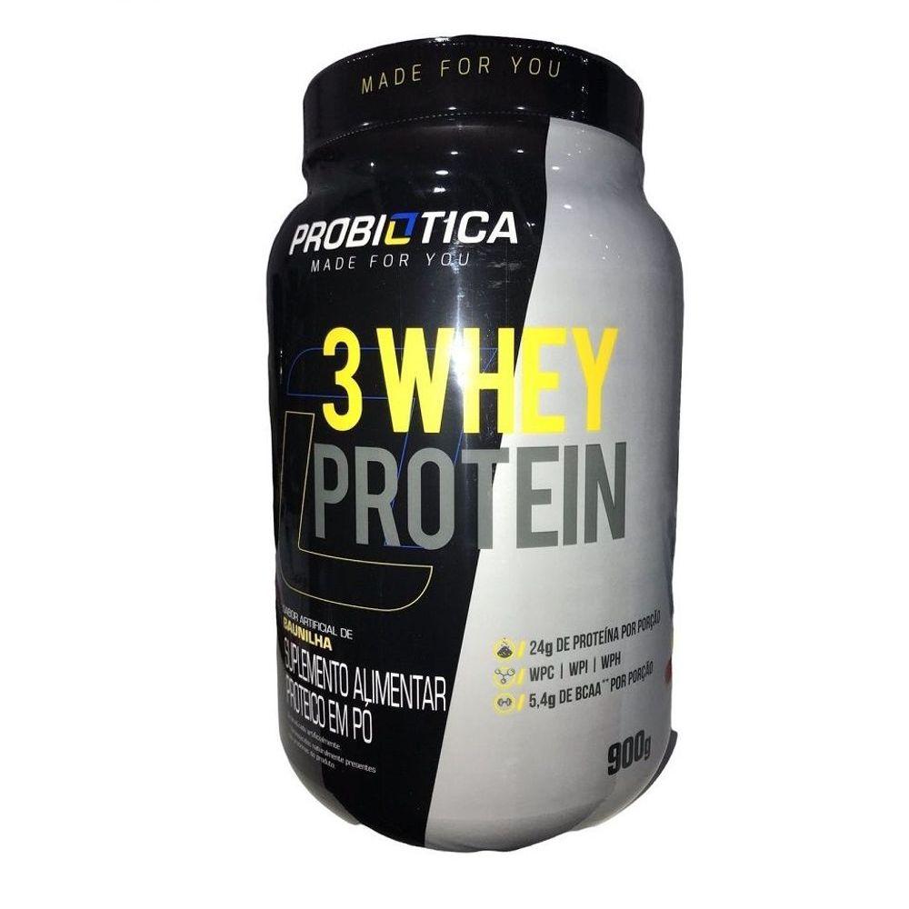 3 Whey Protein (900g) - Probiótica Sabor:baunilha