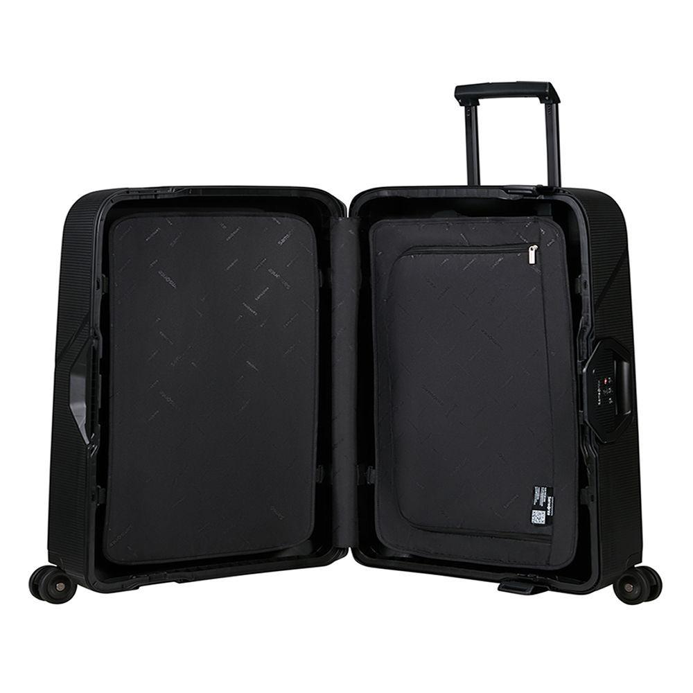 Mala Grande Magnum Eco Samsonite Polipropileno Cadeado Tsa 4 Rodas Duplas Giro 360 Preto G