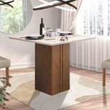 Mesa De Jantar Retangular Com Vidro 4 Lugares 90cm X 90cm Freijó Off White Kim Dj Móveis