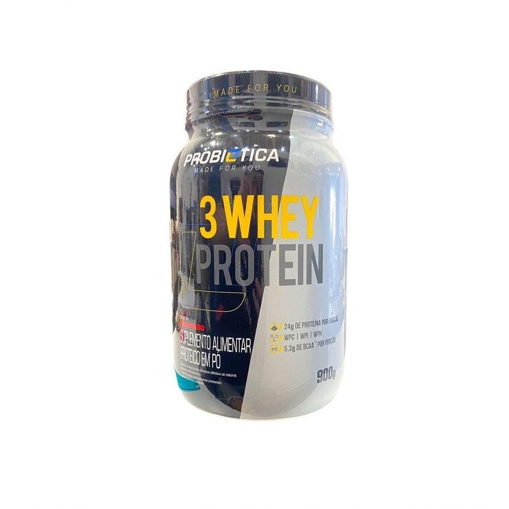 3 Whey Protein (900g) - Probiótica Sabor:morango