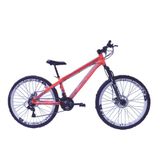 Bicicleta Vikingx Tuff 30 Freeride Aro 26 Freio A Disco 21 Velocidades Cambio Shimano Laranja Neon Aro Branco