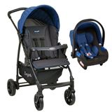 Travel System Burigotto Carrinho De Bebê Com Bebê Conforto Ecco + Touring X Azul