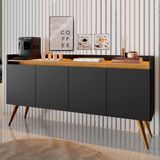 Buffet Primus Gold 4 Portas Preto Mel