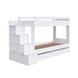 Cama Beliche Infantojuvenil Solteiro Com 05 Nichos E 02 Gavetões 231cm Branco Decker Jm Móveis