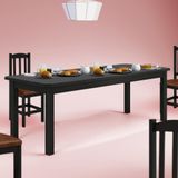 Mesa De Jantar 200cm 8 Lugares Pés Madeira Maciça Nogueira Safira Shop Jm