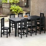 Conjunto Mesa Com 8 Cadeiras Madeira Maciça 200cm Preto Sapphira Shop Jm