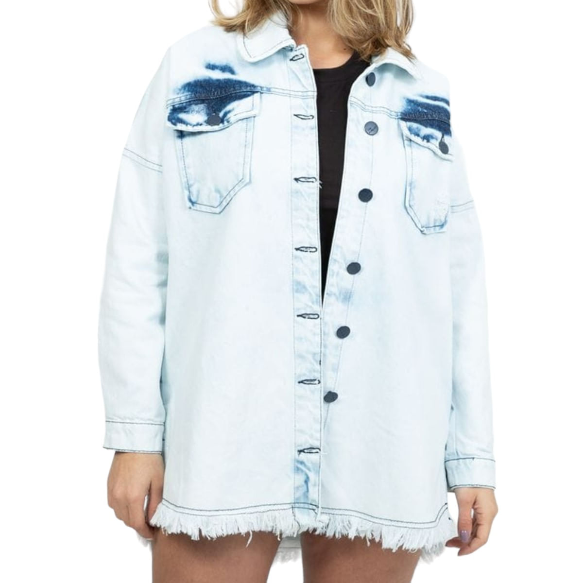 Maxi Camisa On Stage Azul Claro Lady Rock