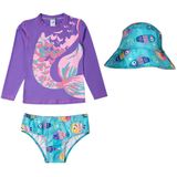 Kit Praia Camiseta Manga Longa + Calcinha + Chapéu Tip Top Lílas 2535145k - 2t