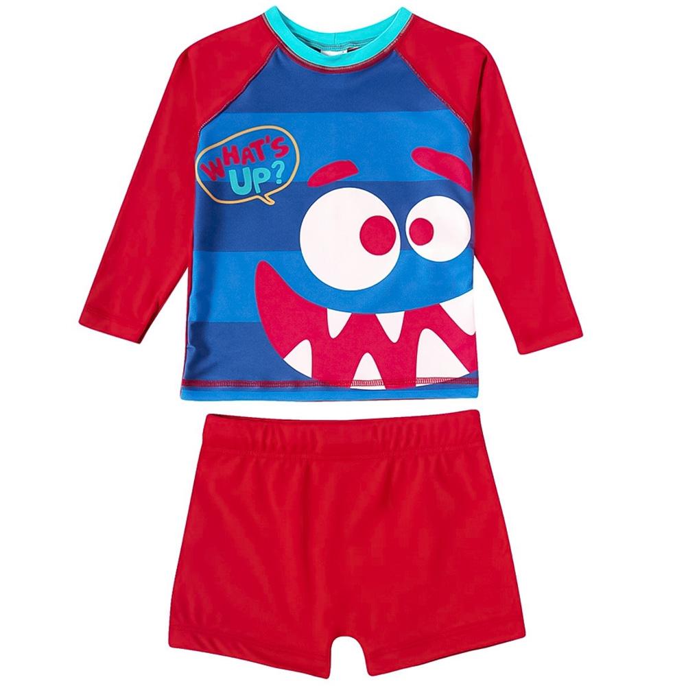 Conjunto Praia Kids Camiseta E Sunga Tip Top Monstrinhos Divertidos 34451157 - Vermelho - 06