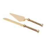 Jogo De 2 Talheres Wolff De Zamac Dourado 32cm