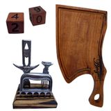 Combo Tabua Personalizada, Kit Garra De Urso Com Garfos E Dados Preto