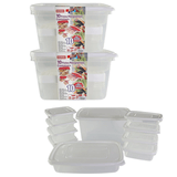 Conjunto Kit Com 20 Potes Recipientes Com Tampa Mult Click De Plástico Armazenamento 4 Tamanhos