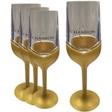 Conjunto 4 Taças Chandon Champagne Espumante 250ml Champanhe Dourado