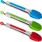 Pinças De Cozinha Conjunto Mini Pequenas Pinças De 7 Polegadas Heavy Duty Colorful Steel Color Steel Silicone Cooking Tongs Com Dicas De Silicone Ant