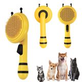 Escova De Slicker De Auto-limpeza Para Pincel De Abelha De Gato De Cachorro Para Derramar E Grooming Suavemente Remove Casaco Solto, Tapetes