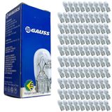 Kit 100 Lâmpadas Gauss Esmagada Miniatura Incolor W5w 24v 5w