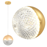 Luminária Lustre Globo 12cm Dourada Led 24w Pendente Suspenso Teto Gimpo Kjdd-l-081-gold