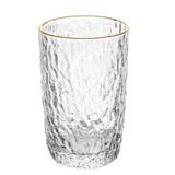 Jogo 2 Copo Cristal Martelado Fio De Ouro Petra 330ml - Lyor