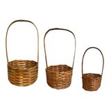 Cesta De Bambu Arranjinho Festa Junina Doces -kit Com 3un