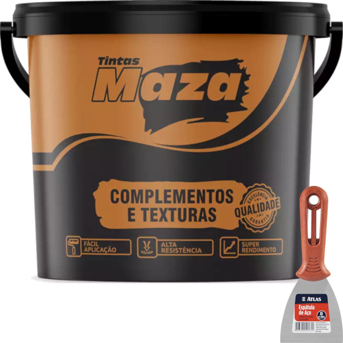 Kit Massa Corrida Pva 5,6kg + Espátula Aço Carbono 8cm