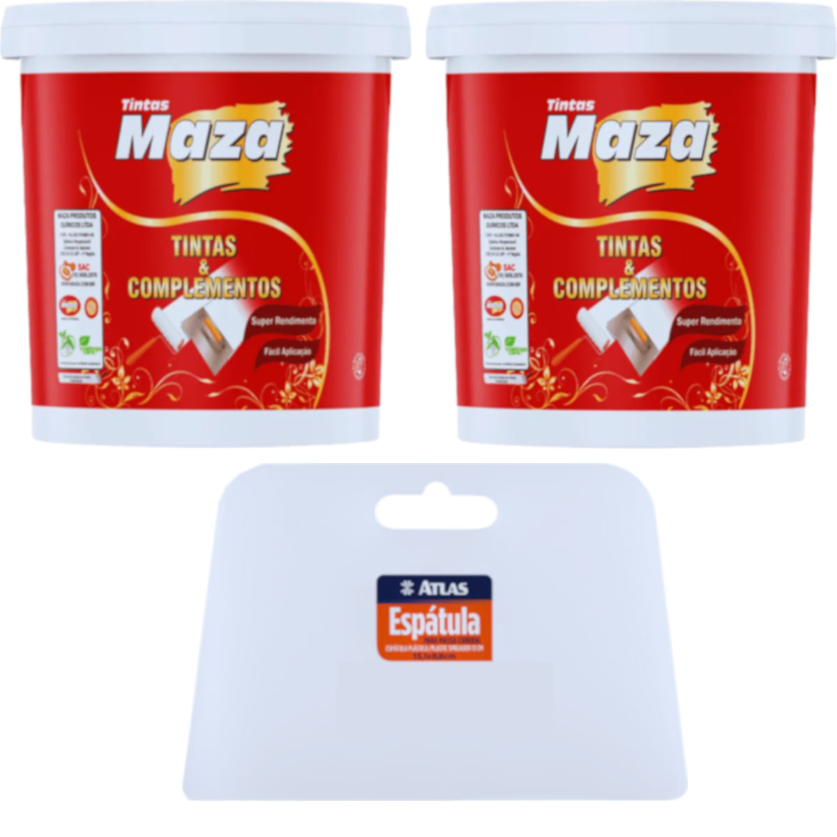 Kit 2 Massa Corrida Pva Parede Interno 1,6 Kg + Espátula