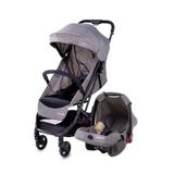 Travel System Cosco Duo Carrinho Com Bebê Conforto Minny 3.0 De 0 Meses Até 15kg Cinza Mescla