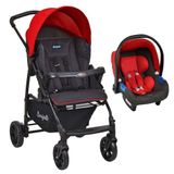 Travel System Burigotto Carrinho De Bebê Com Bebê Conforto Ecco + Touring X Vermelho