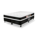 Cama Box King Castor Black E White Air Double Face D45 193x203x54 + Box Castor