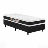 Cama Box Solteiro Castor Black E White Air Double Face D45 88x188x54 + Box Castor