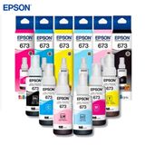 Kit 6 Cores Tinta Epson Original 673 T673 P/ecotank L800 L805 L810 L850 L1800 6x70ml