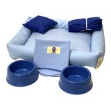 Kit Cama Maternidade Courino 53x43 Azul Lion Pet